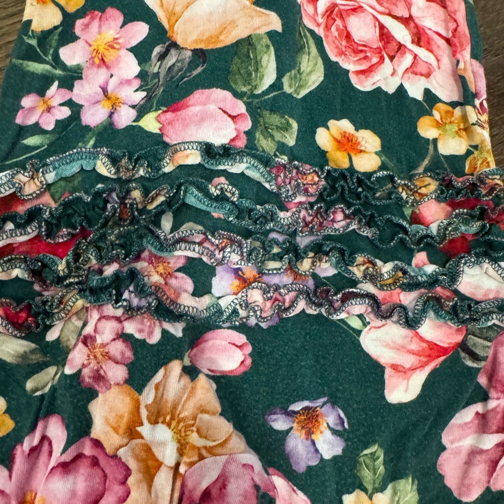 Posh Peanut Footie Ruffled Zippered One Piece 9-12 Months floral - Picture 9 of 9